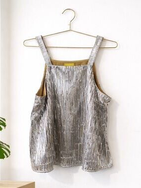 Maeve By Anthropologie Metallic Silver NWOT Tank Top - Women